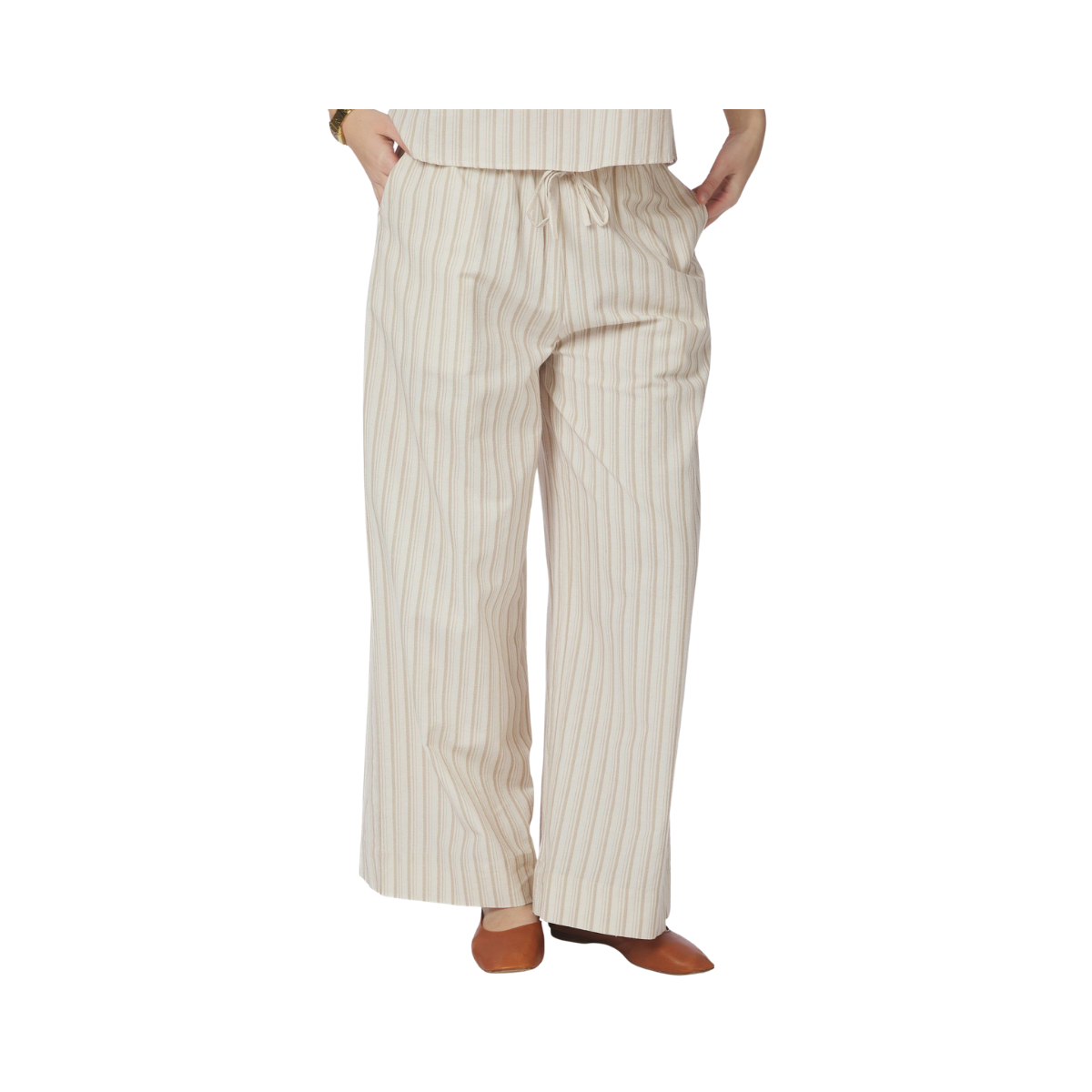 Heifa Linen Stripe Pants - Sand