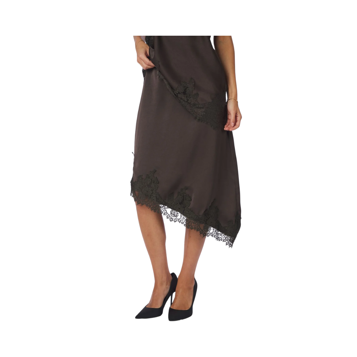 Fiora Lace Skirt - Dark Brown