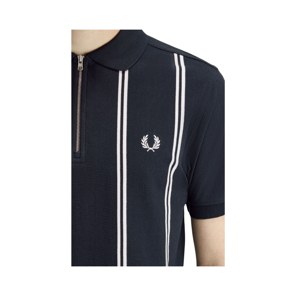 Vertical Stripe Polo - Navy
