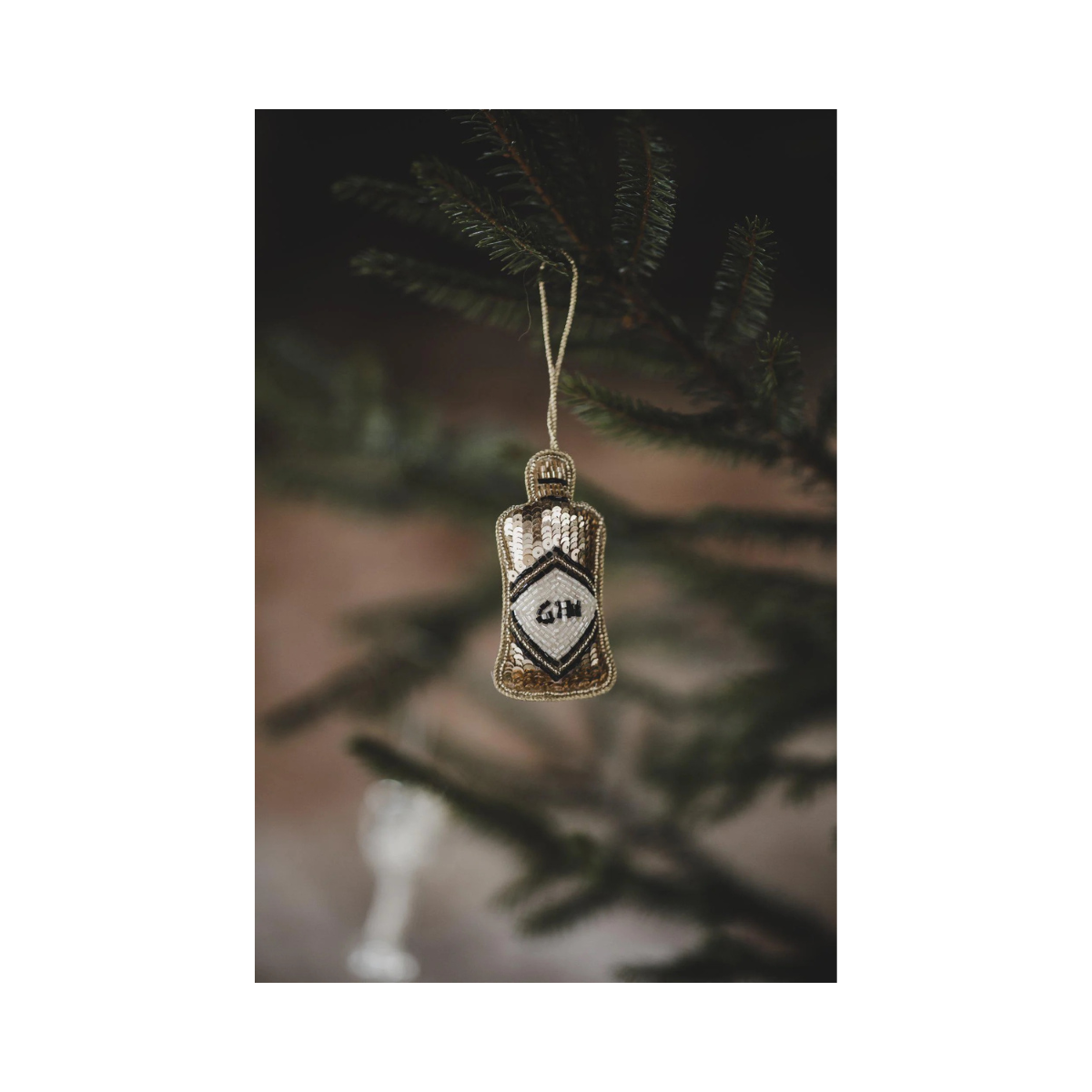 Ornament Bottle Julgransdekoration - gold