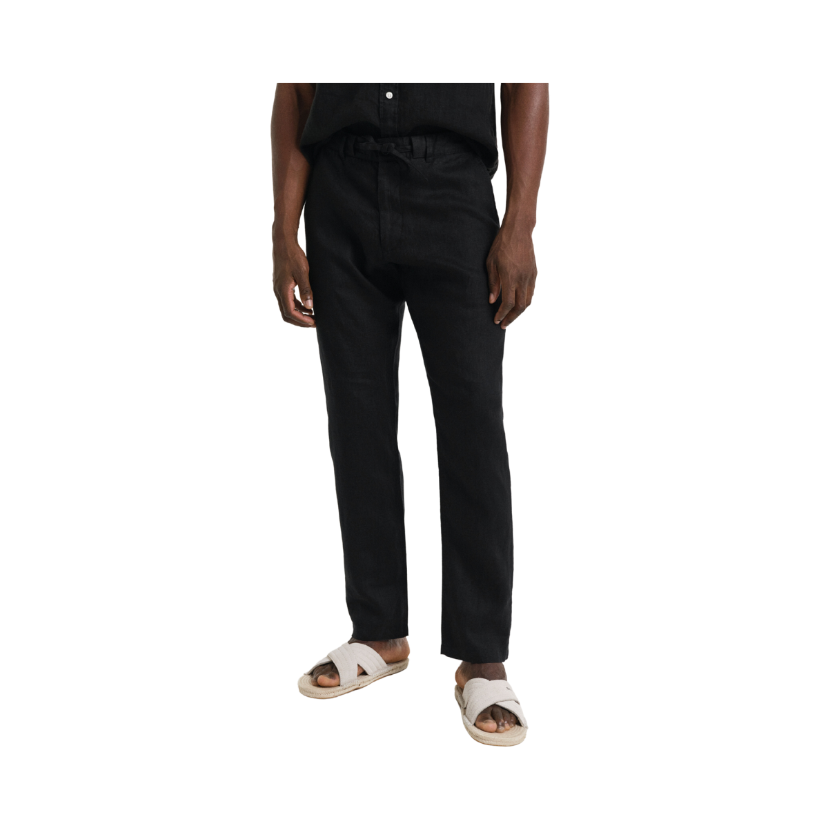 Relaxed Linen DS Pants - Black