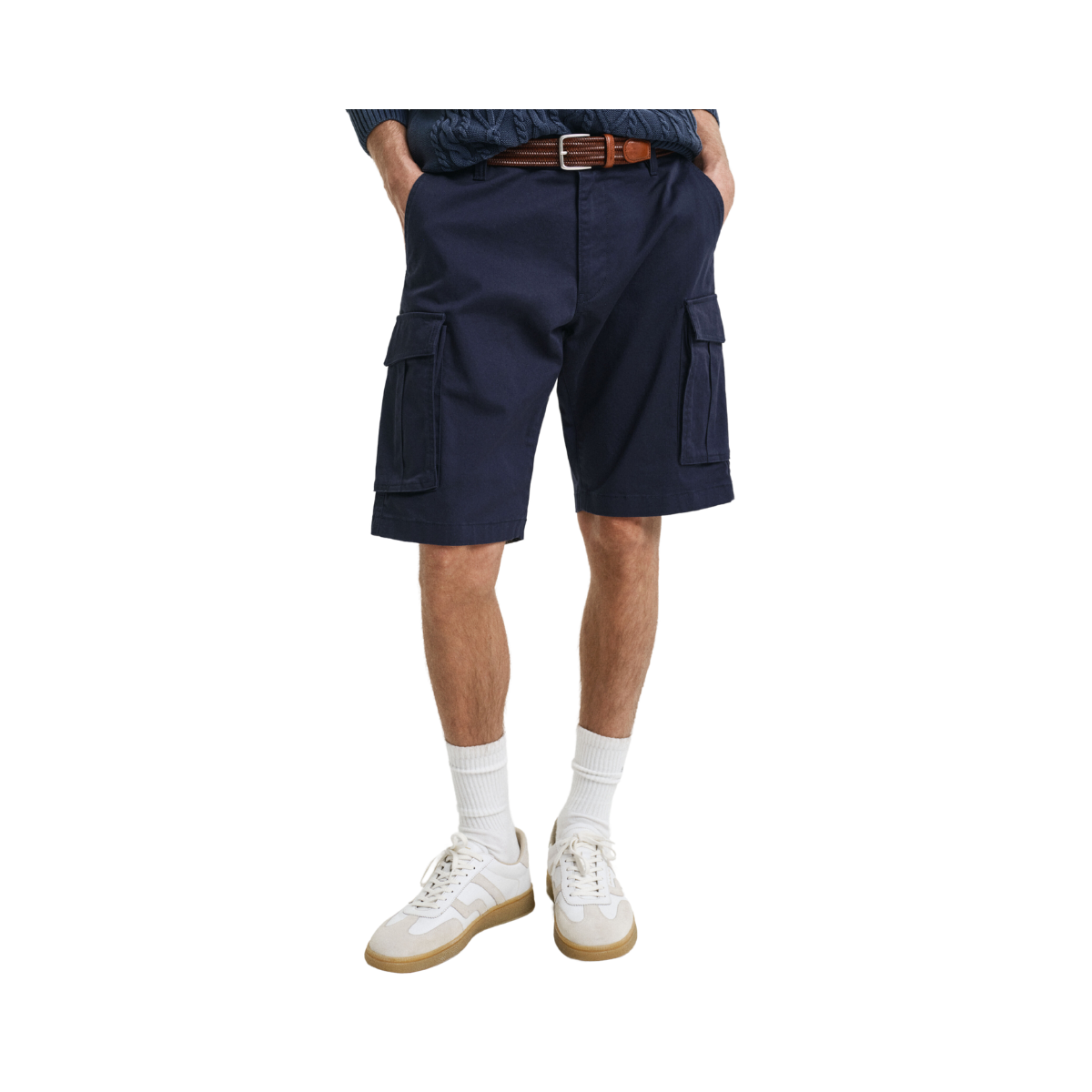 Relaxed Twill Cargo Shorts - Marine