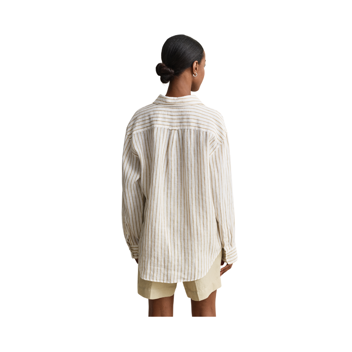 Rel Striped Linen LS Shirt - Oat Beige