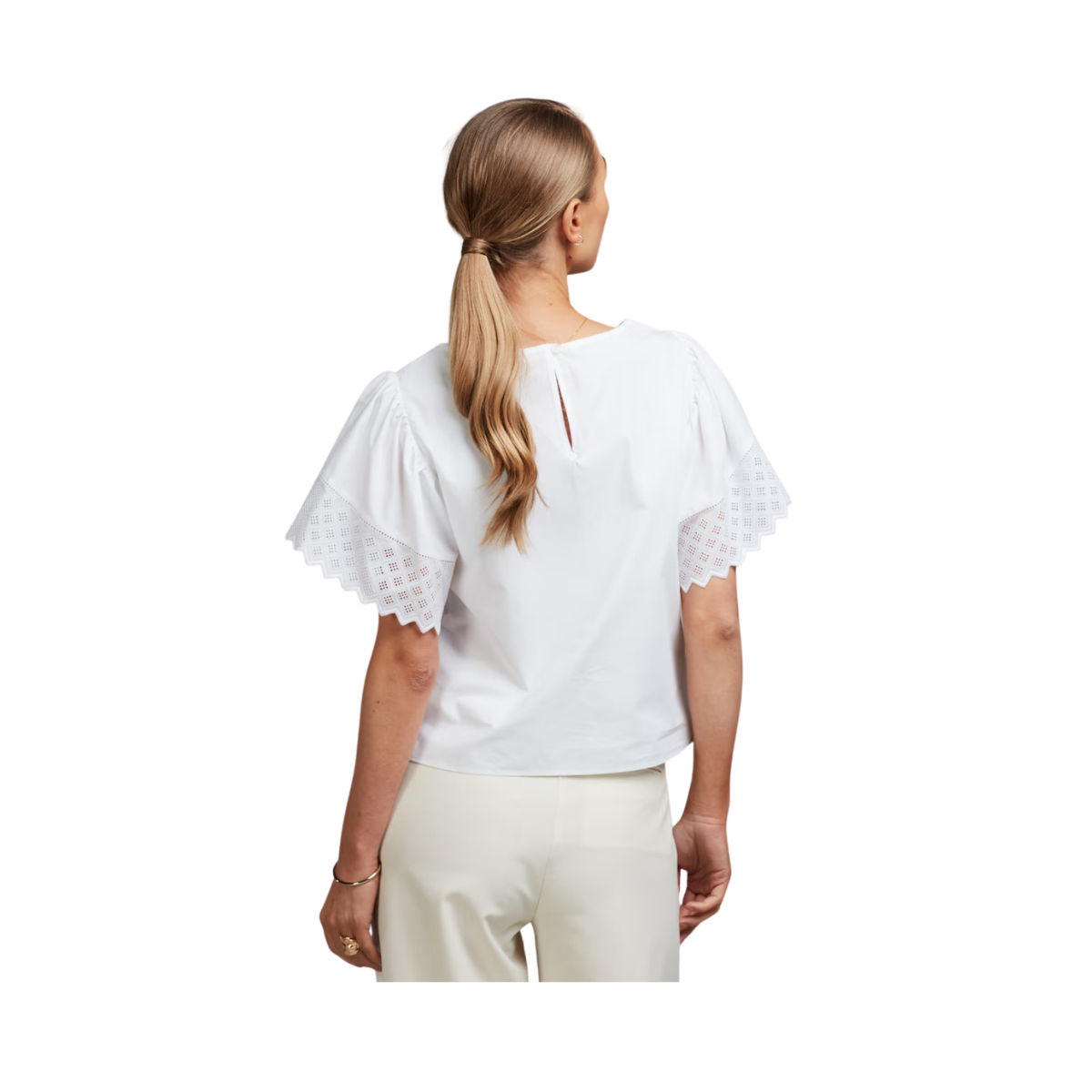 Leona Blouse Wide Sleeve - White