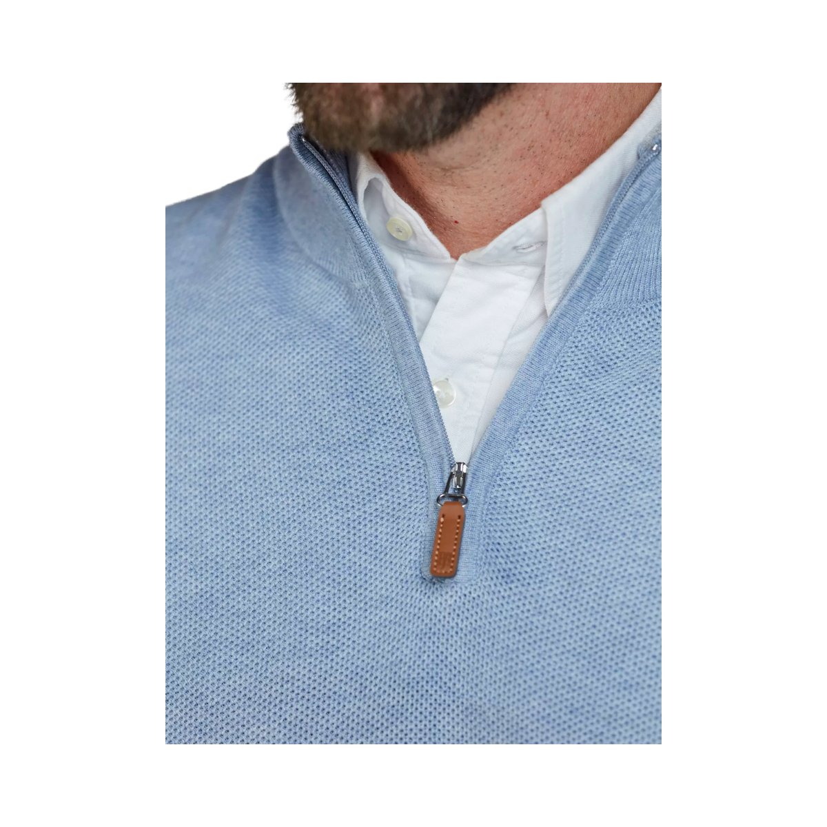 Half Zip Structure Knit - Blue
