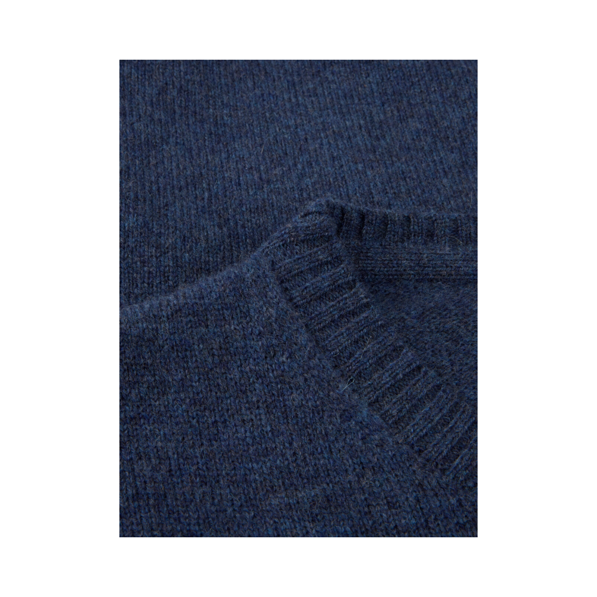 Sweater Knitted Crew Lambs Wool - Dark Blue
