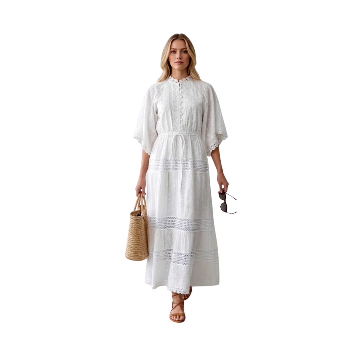 Villa Maxi Dress - White Mix