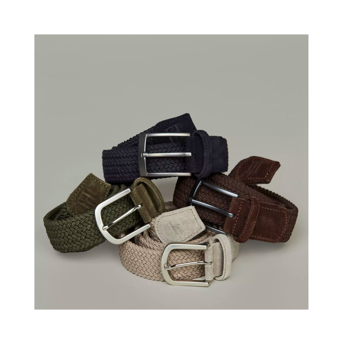 Braided Elastic Belt - Navy