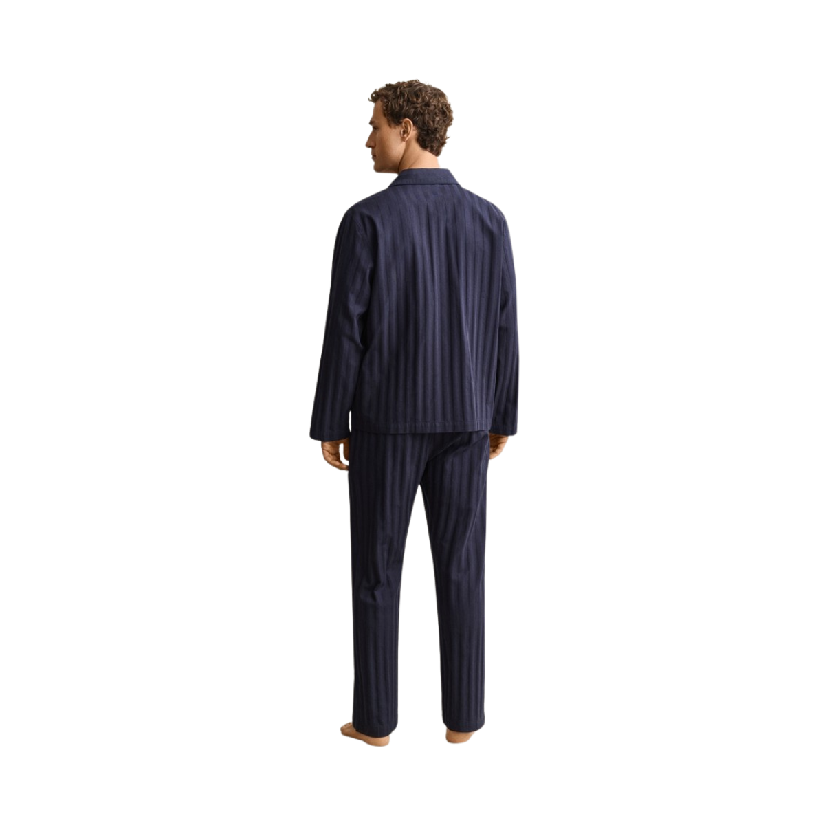 Sateen Striped Pyjama Set - Evening Blue