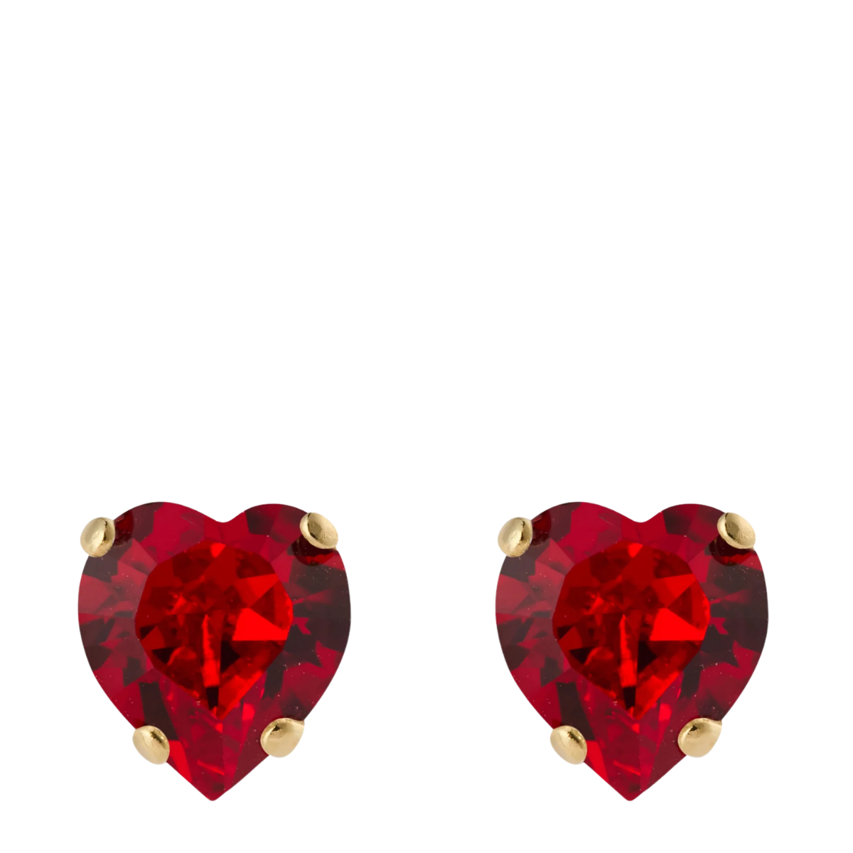 Heart Earrings Gold - Light Siam