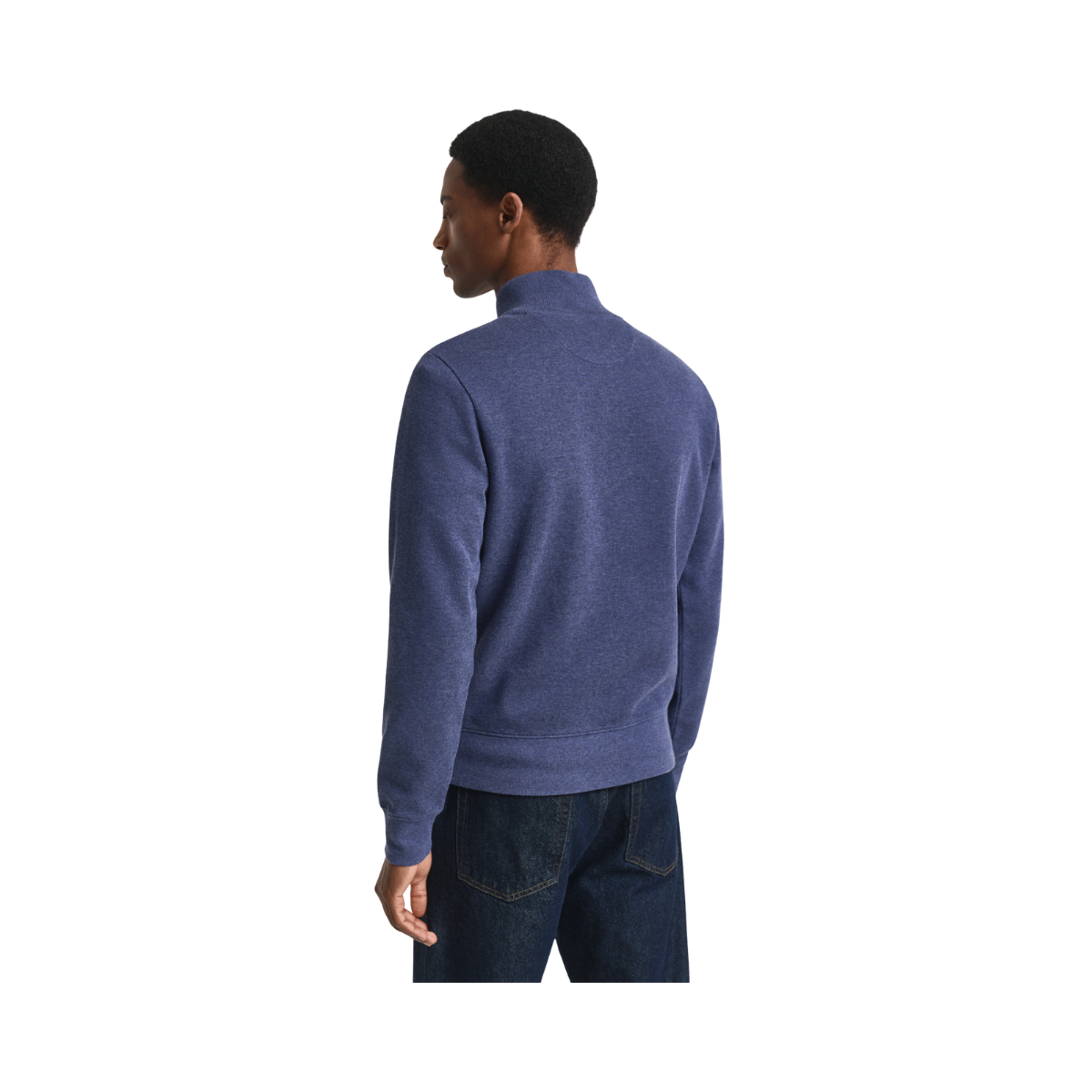 Sacker Rib Half Zip - Dark Jeansblue Melange