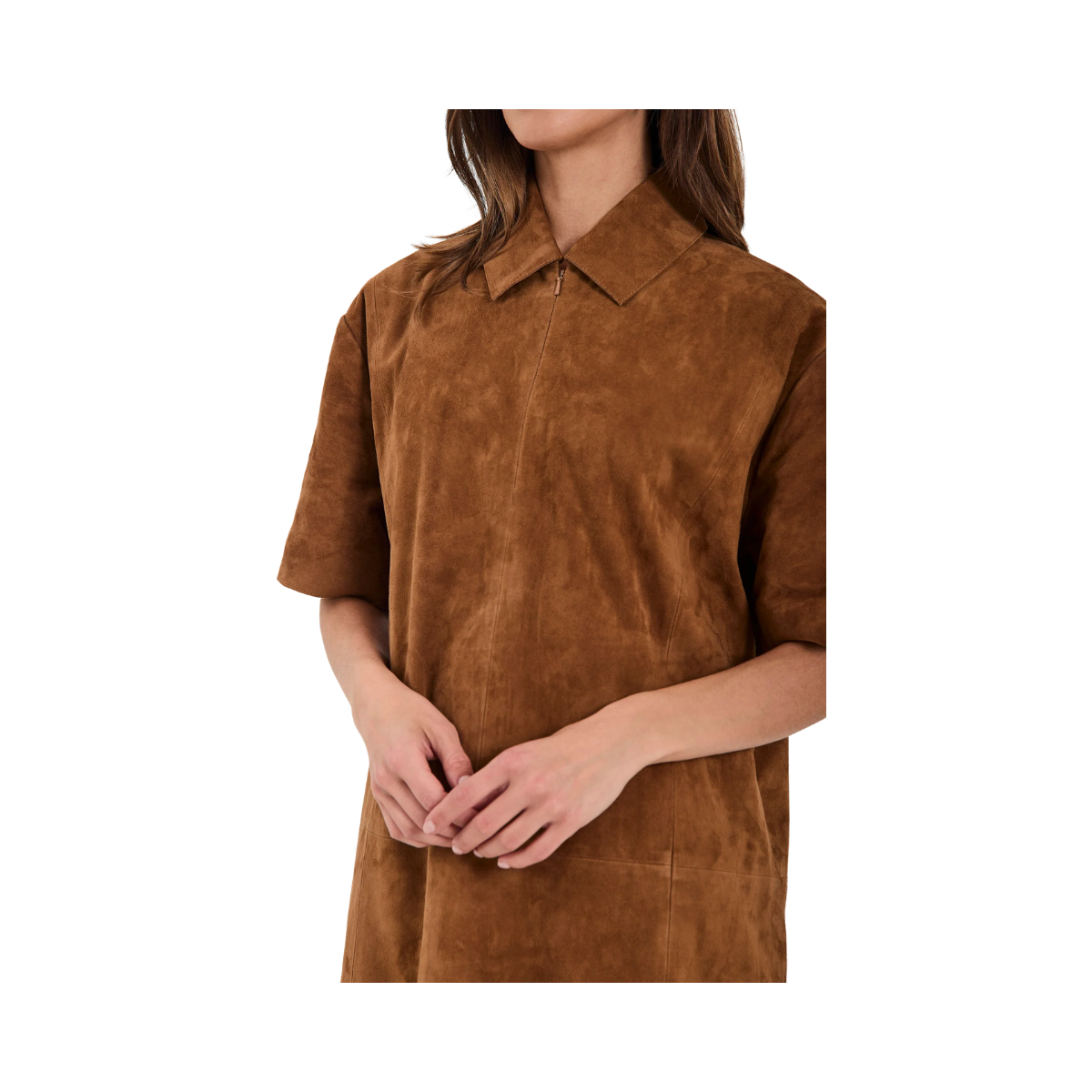 Kamilla Suede Dress - COGNAC