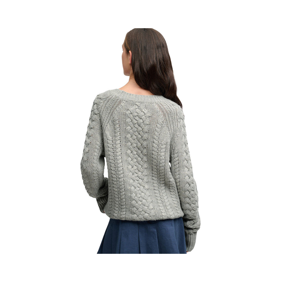 Wool Blend Mixed Stitch Jumper - 07Q Grey Marl