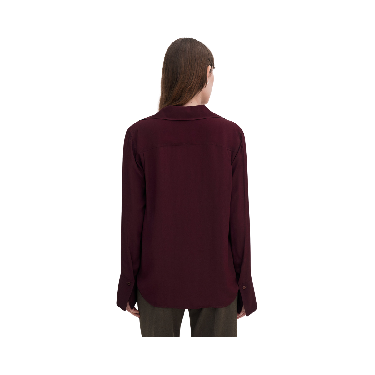 Half Placket Blouse - Dark Burgundy