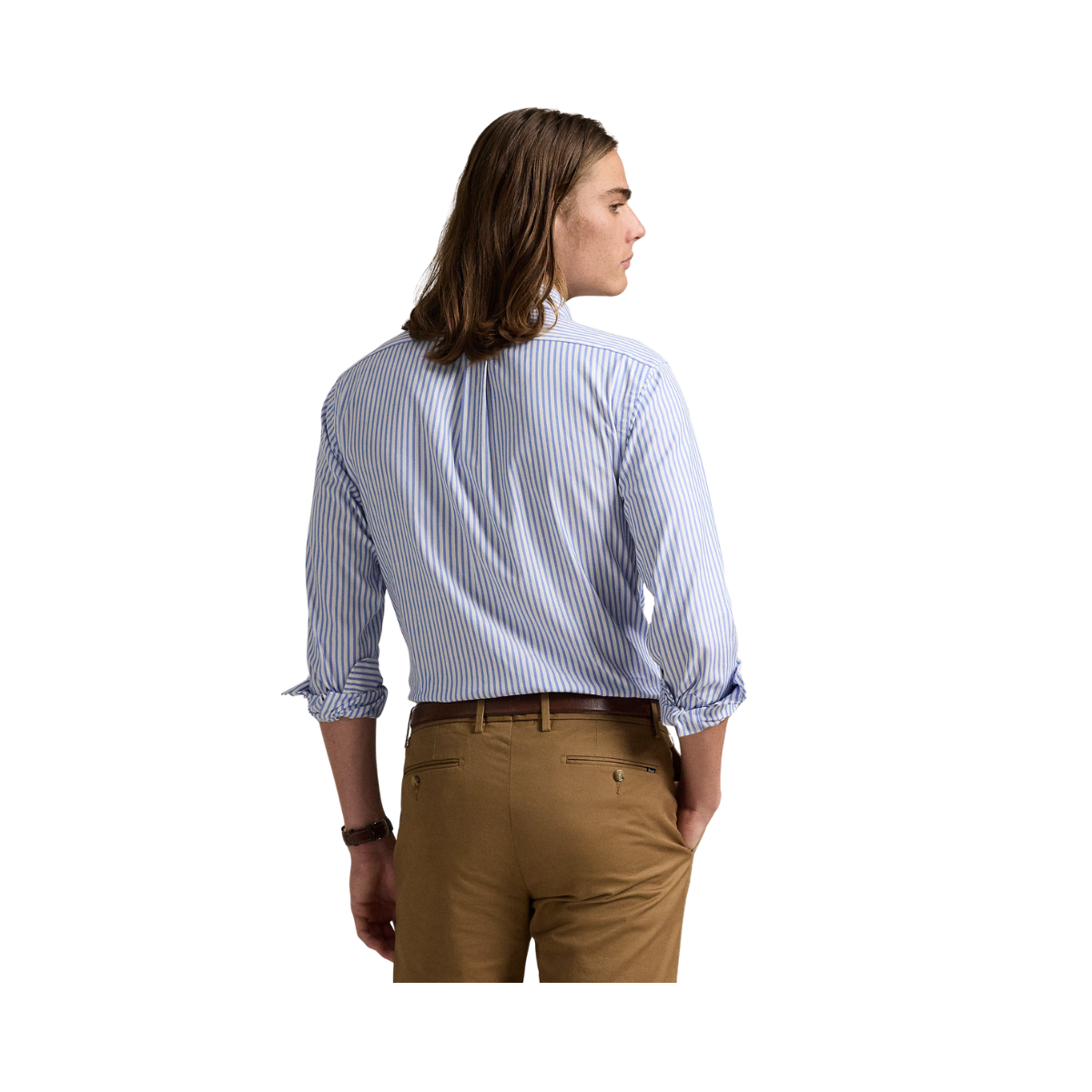 Long Sleeve Sport Shirt - Blue/White