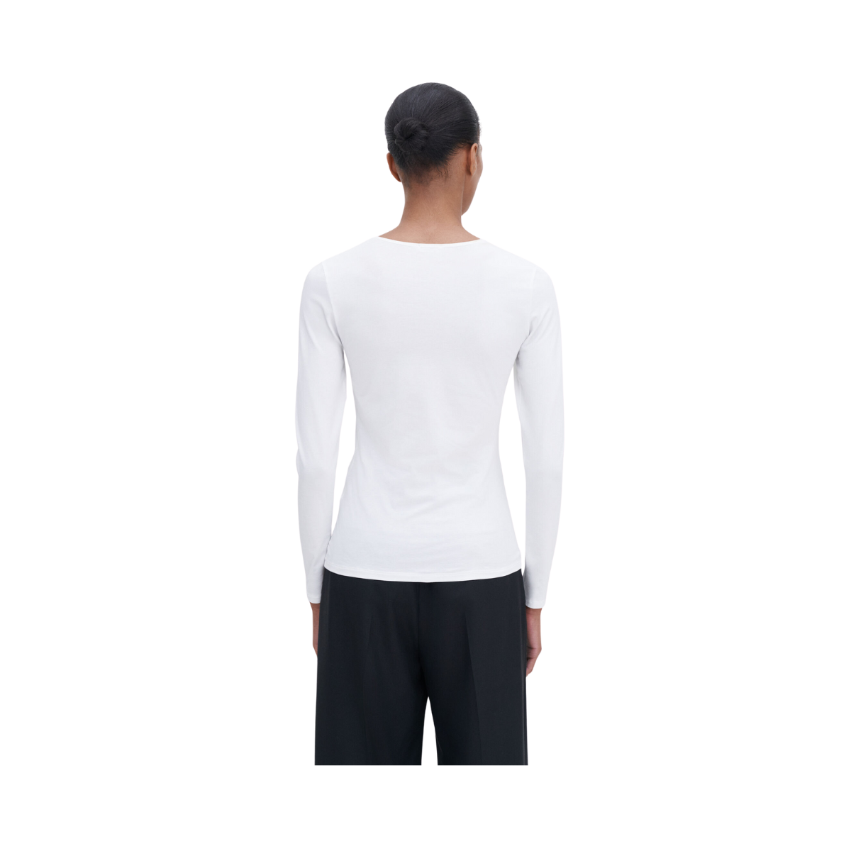 Cotton Stretch Long Sleeve - White