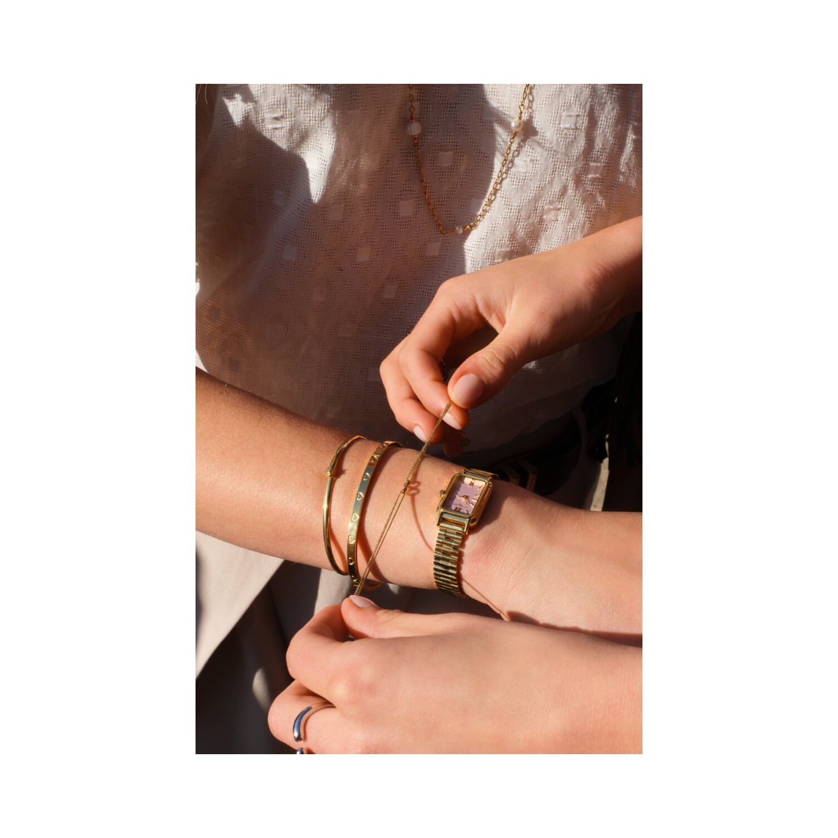 Forever Connected Double Bracelet - Gold