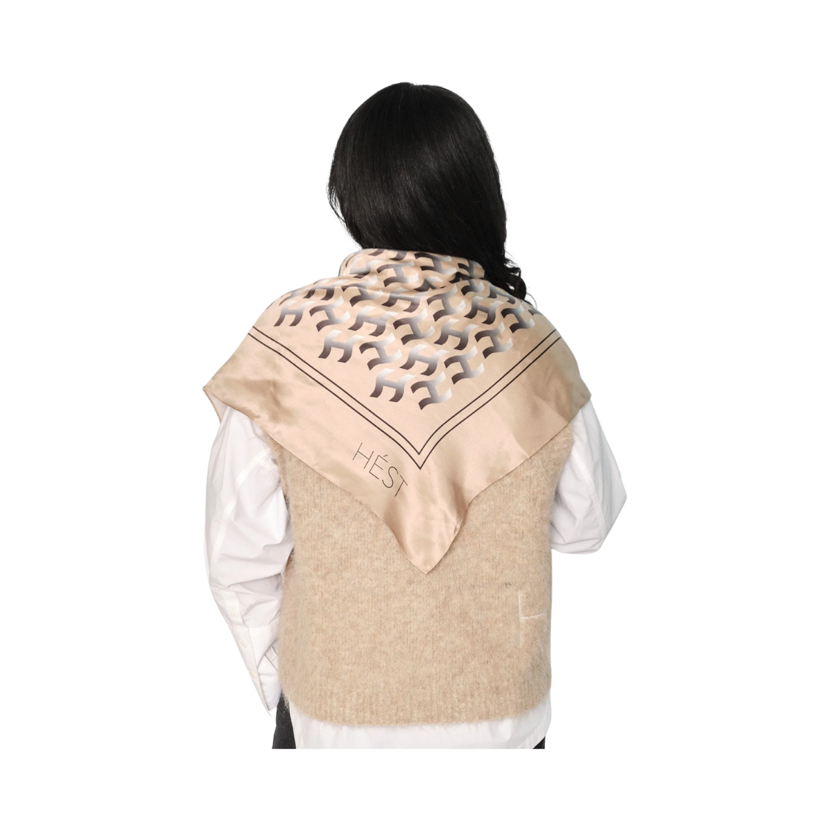 Froya Silk Scarf Large - Beige