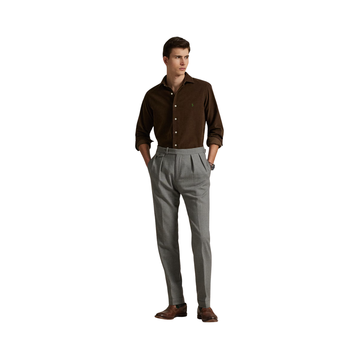 Long Sleeve Sport Shirt - Chocolate Mousse
