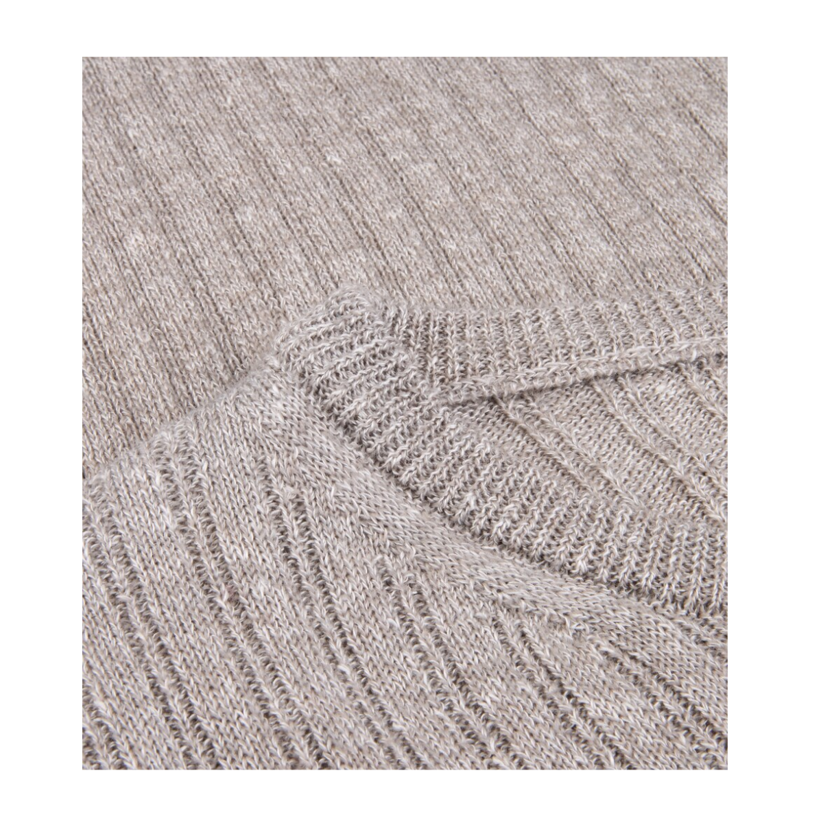 Sweater Knitted Ribbed Linen / Merino Wool - Light Brown