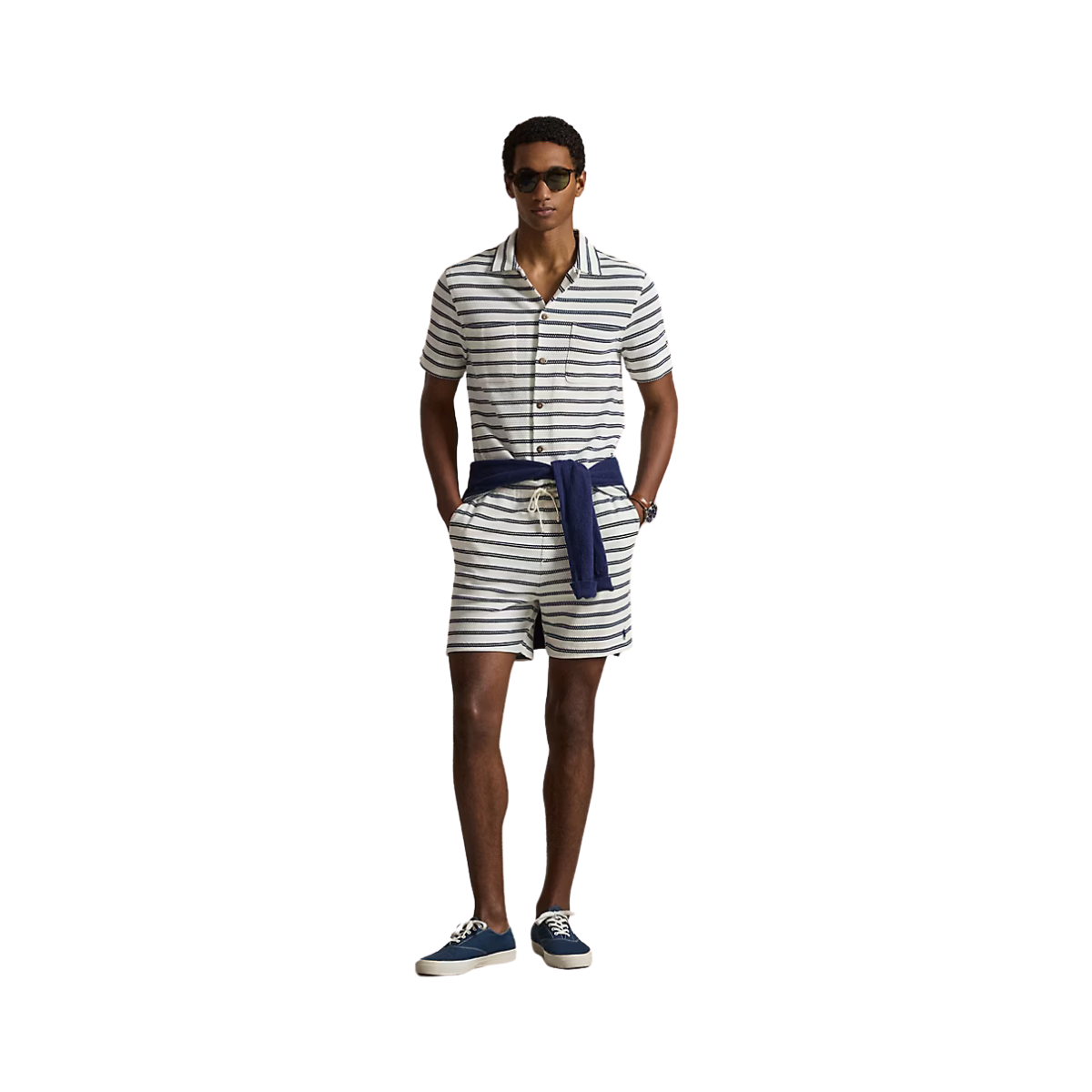 Knit Shorts - Pale Cream/Newport Navy