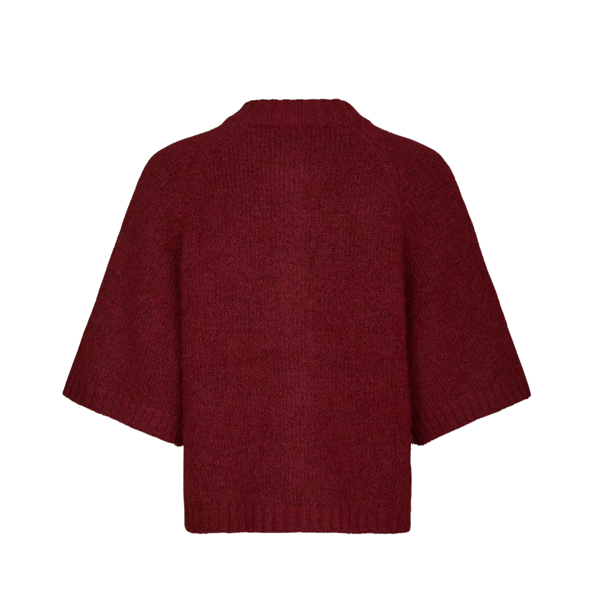 Benuta Fluffy Knit Cardigan - Dark Red