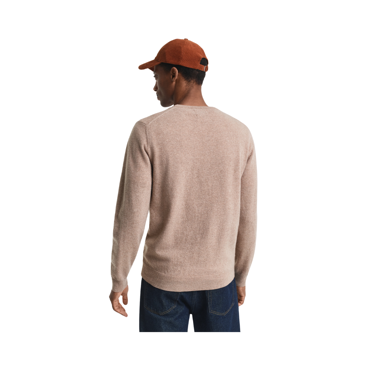 Superfine Lambswool C-Neck - Dark Sand Melange