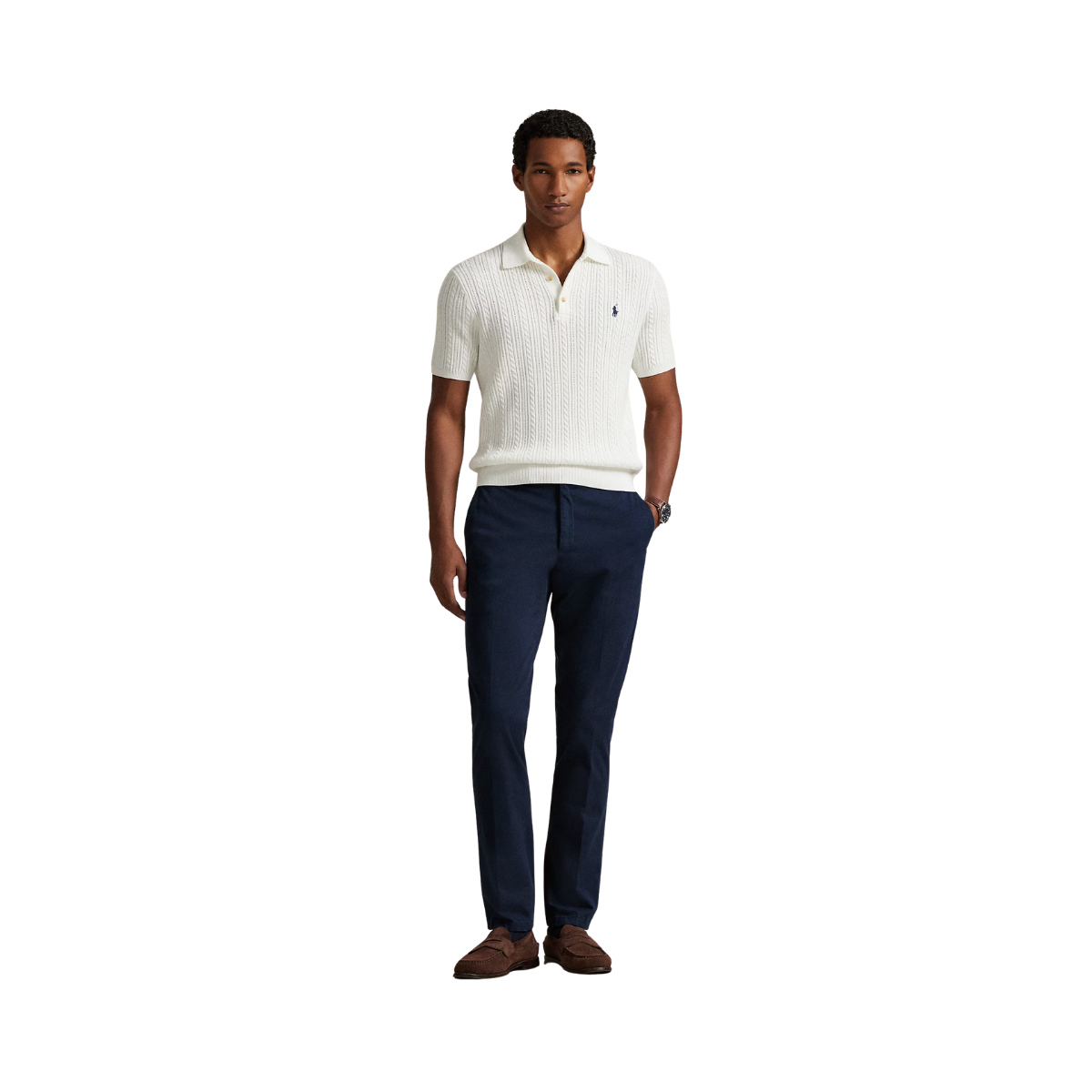 Sweater Pullover - Deckwash White W/ Navy Pp