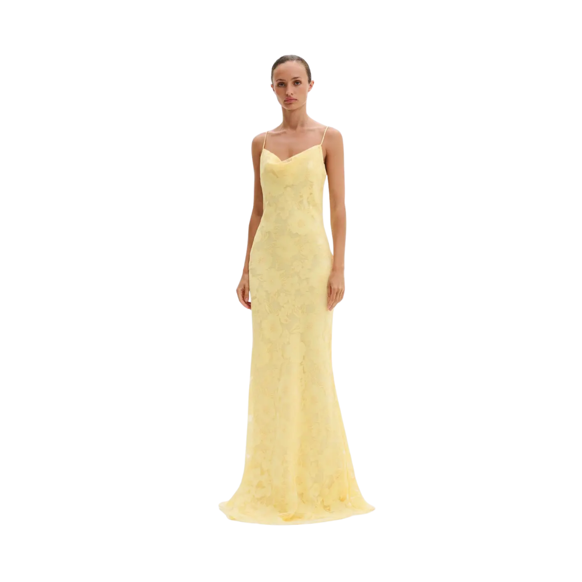 Sorelle Lace Slip Maxi Dress - Light Lemon