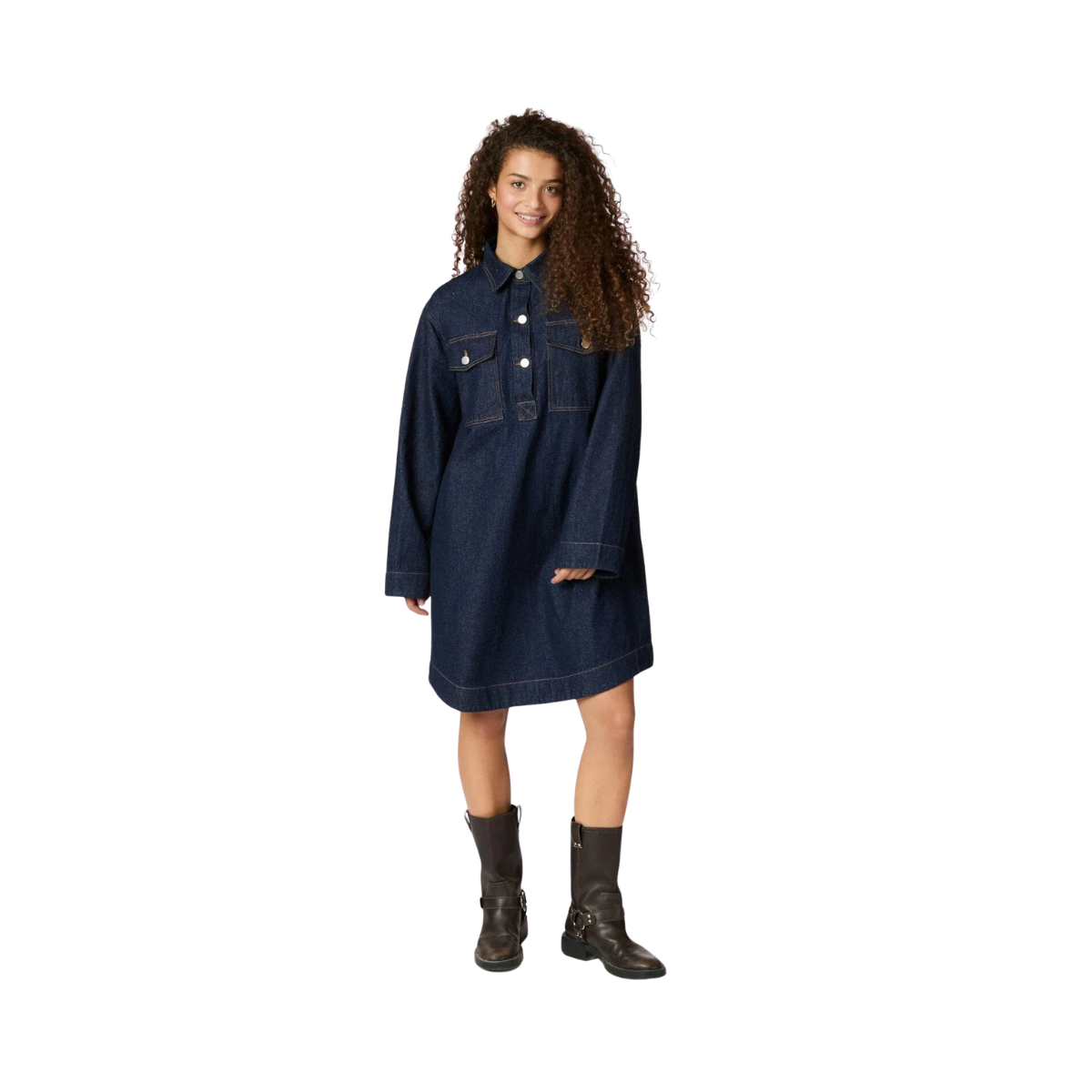 Paras Denim Dress - Dark Blue