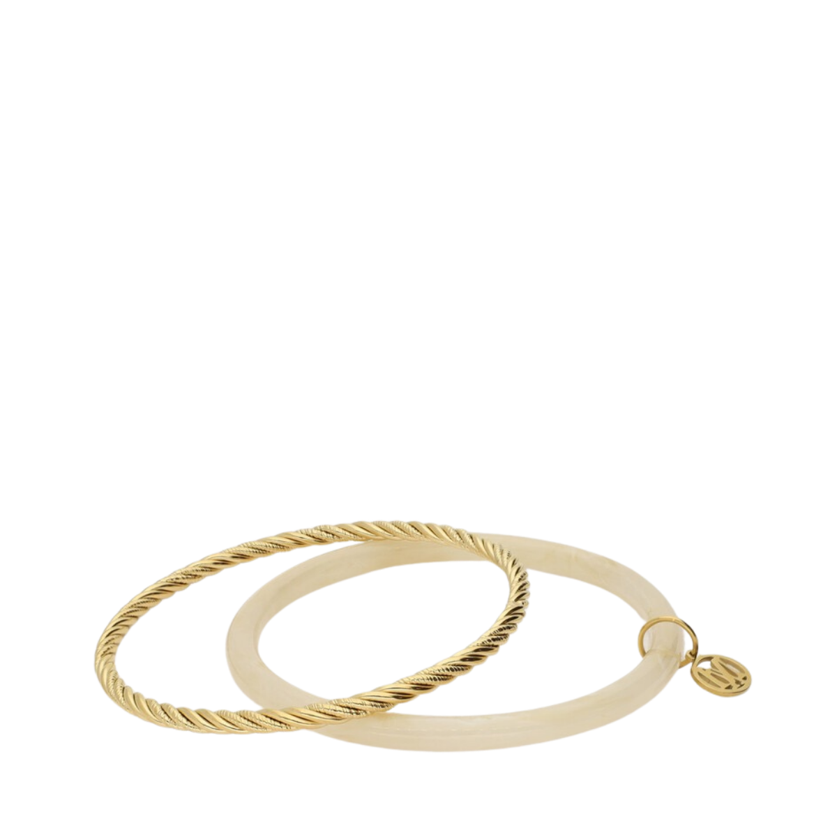 Bangle Set Thin Beige - Gold
