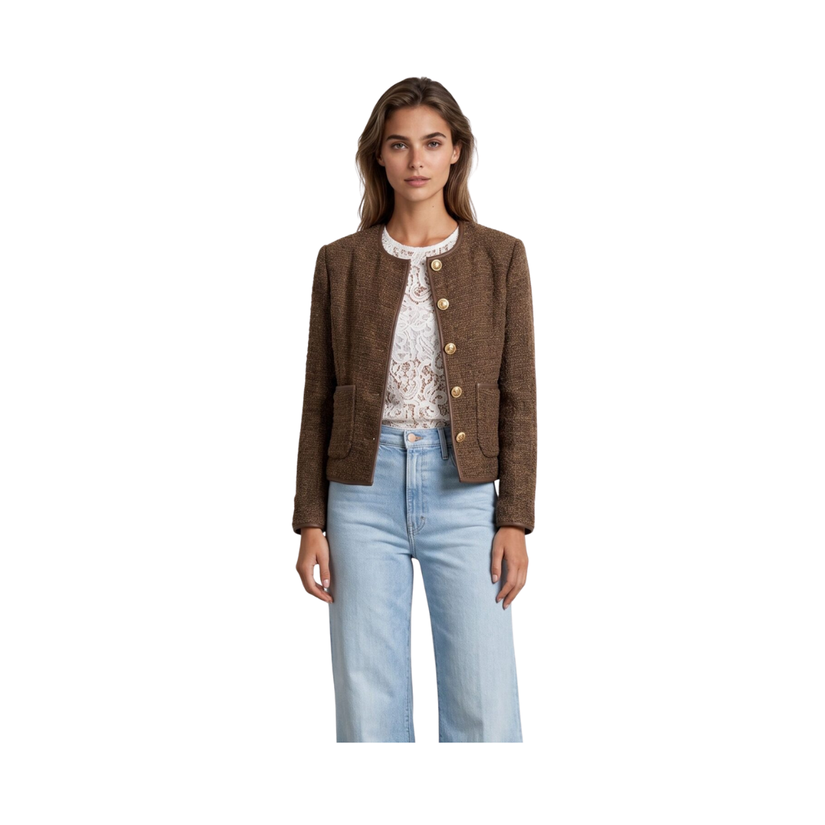 Alexa Tweed Jacket - Brown