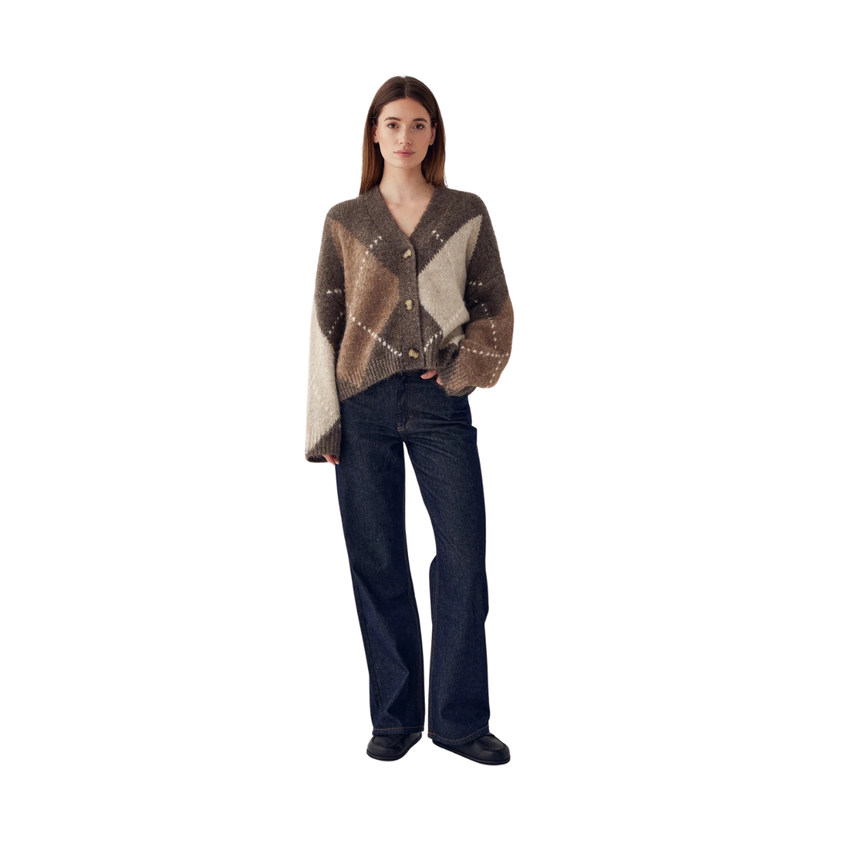 N-Laiana Knit Cardigan - Ash Brown Mix