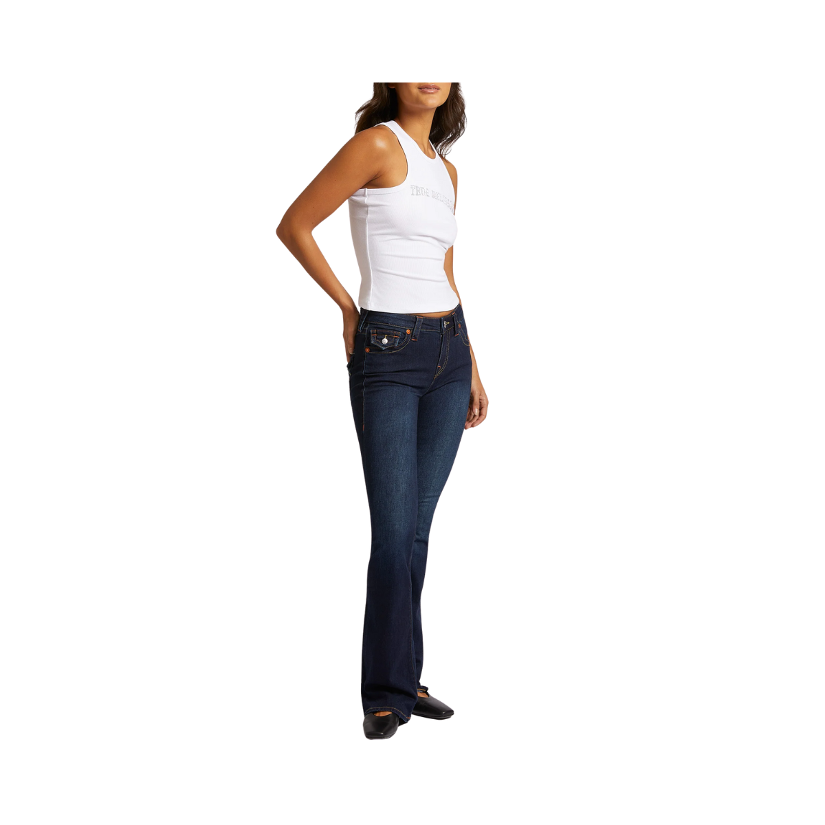 Becca Mid Rise Boot Cut Flap - Muddy Waters