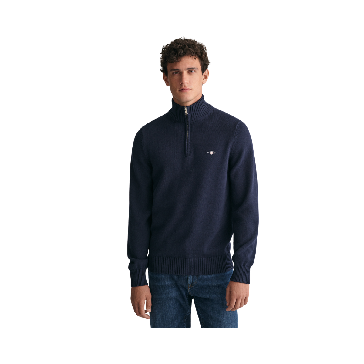 Casual Cotton Halfzip - Evening Blue