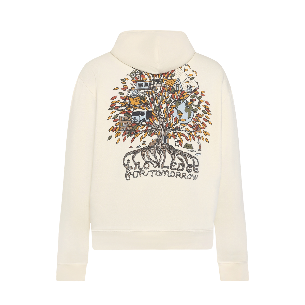 Relaxed Printed Hoodie - White Multi