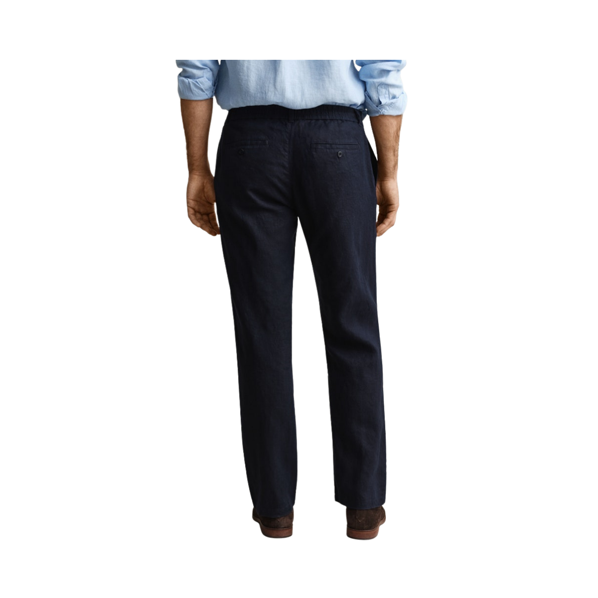 Reg Linen DS Pants - Evening Blue