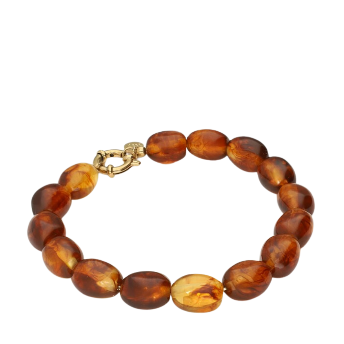 Bracelet Beads Brown - Gold