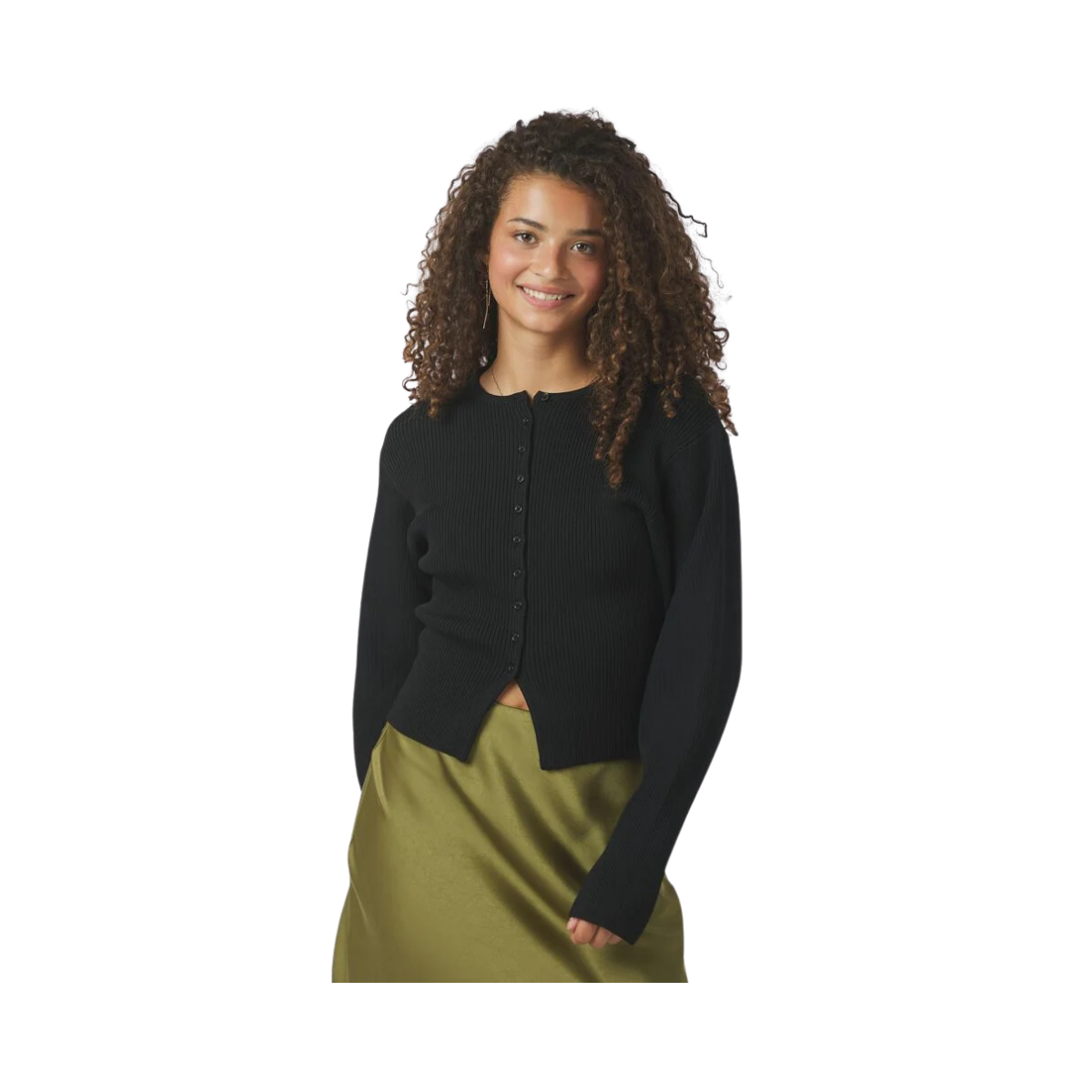 Briano Stitch Knit Cardigan - Black