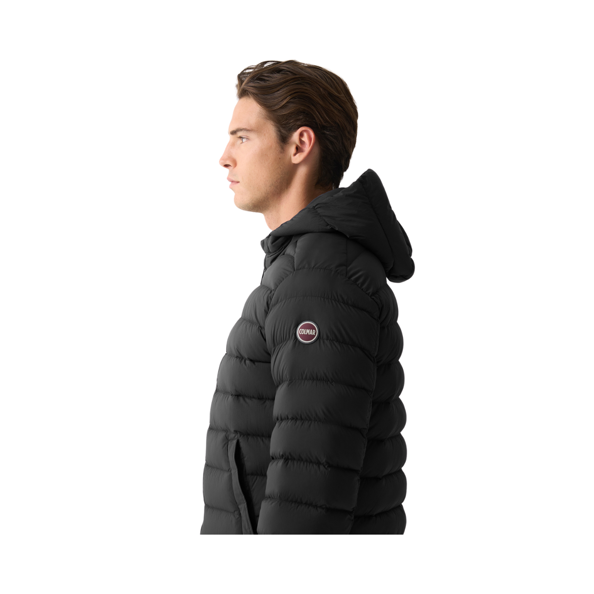 Mens Down Jacket with Hood - Black-Vulcan