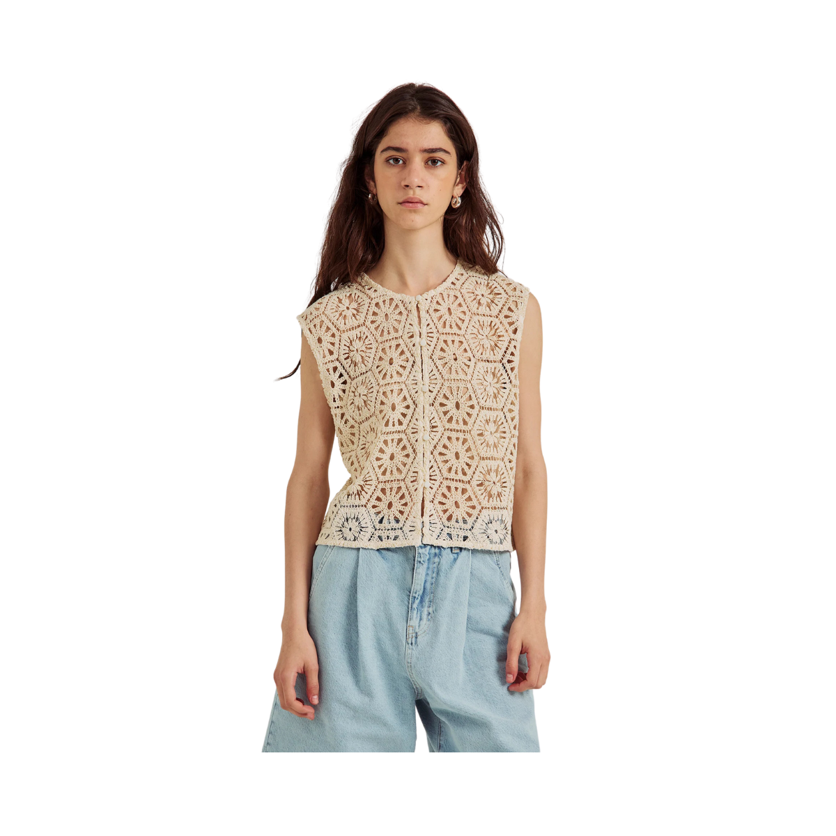 Crochet top - OFF-WHITE