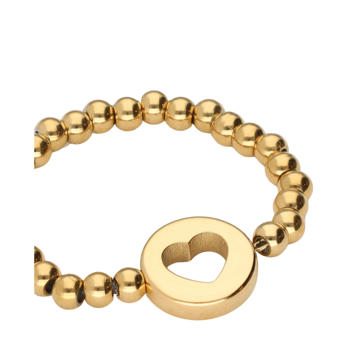 Ring Os Stretch Open Heart - Gold