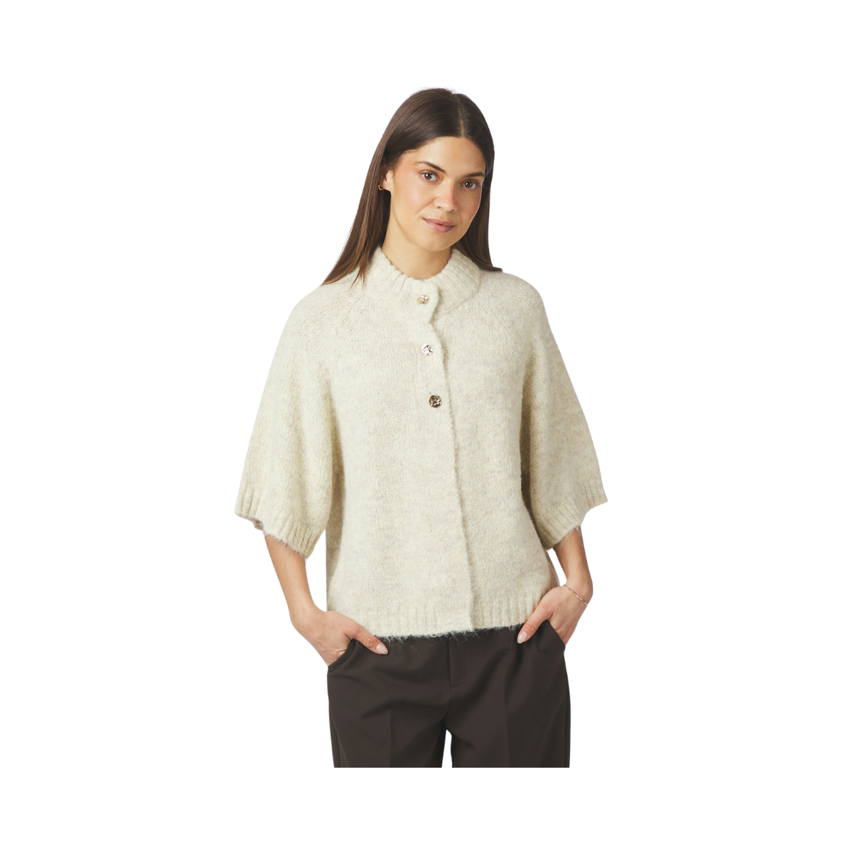 Benuta Fluffy Knit Cardigan - Ivory