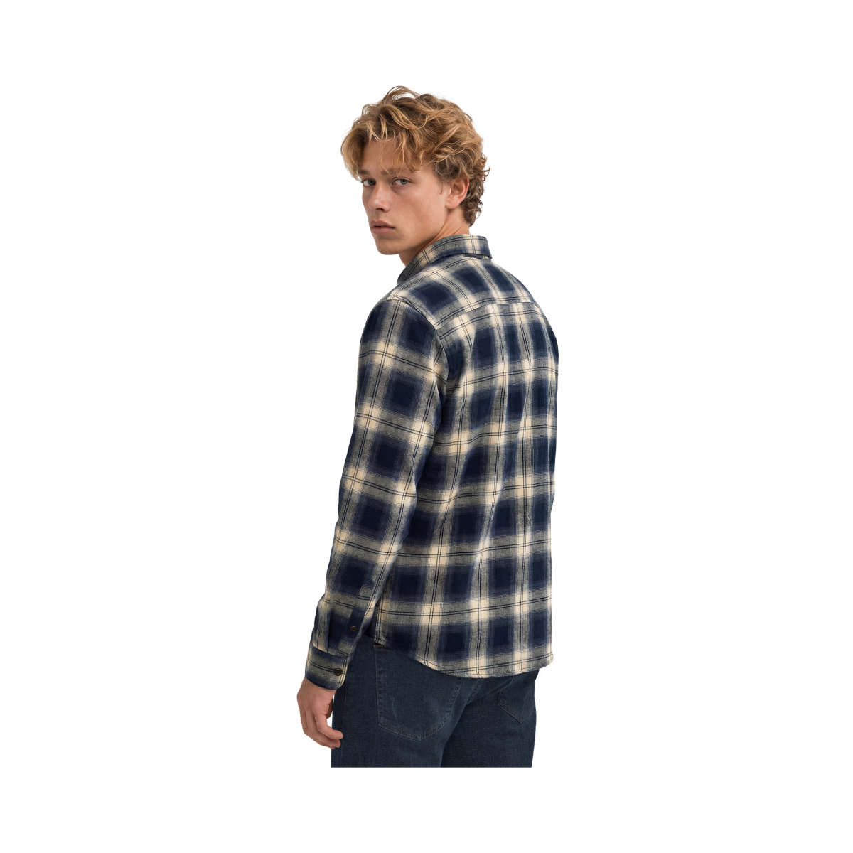 L/S Cotton Lumberjack Shirt - Cedar Check Navy
