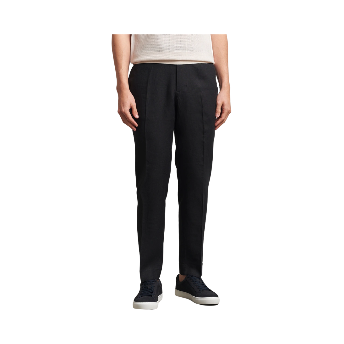 Soren Drape Linen Pants - Black