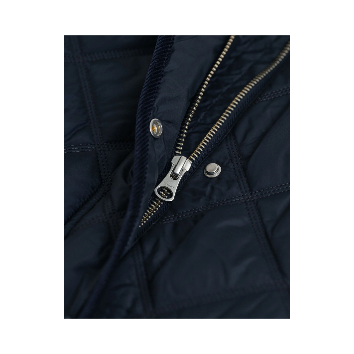 Quilted Coat With Cord Trim - Evening Blue