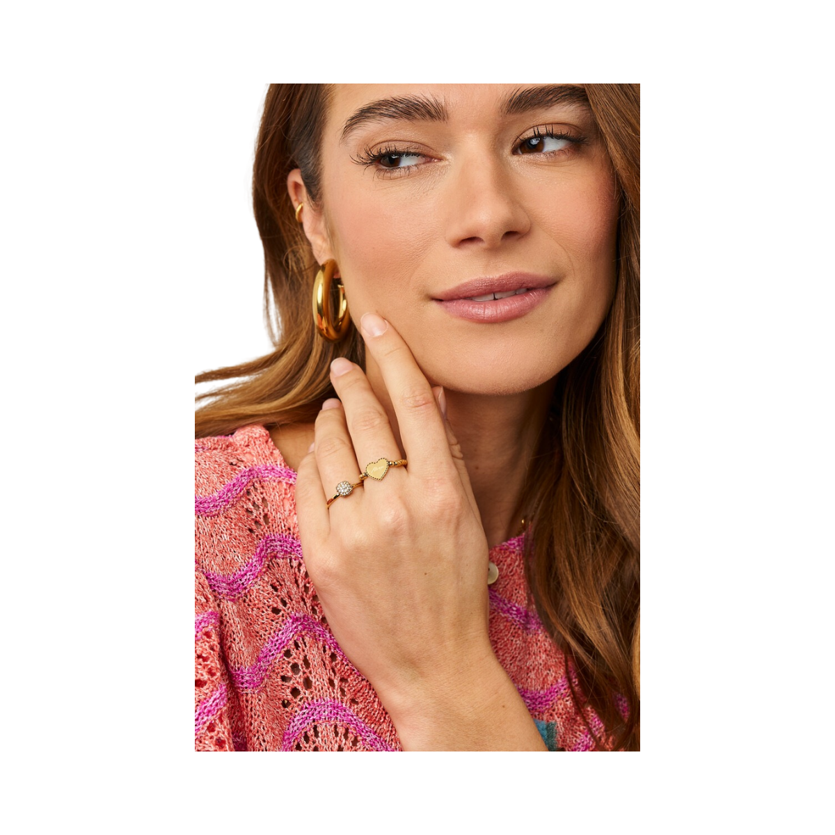 Ring Os Square Strass - Gold