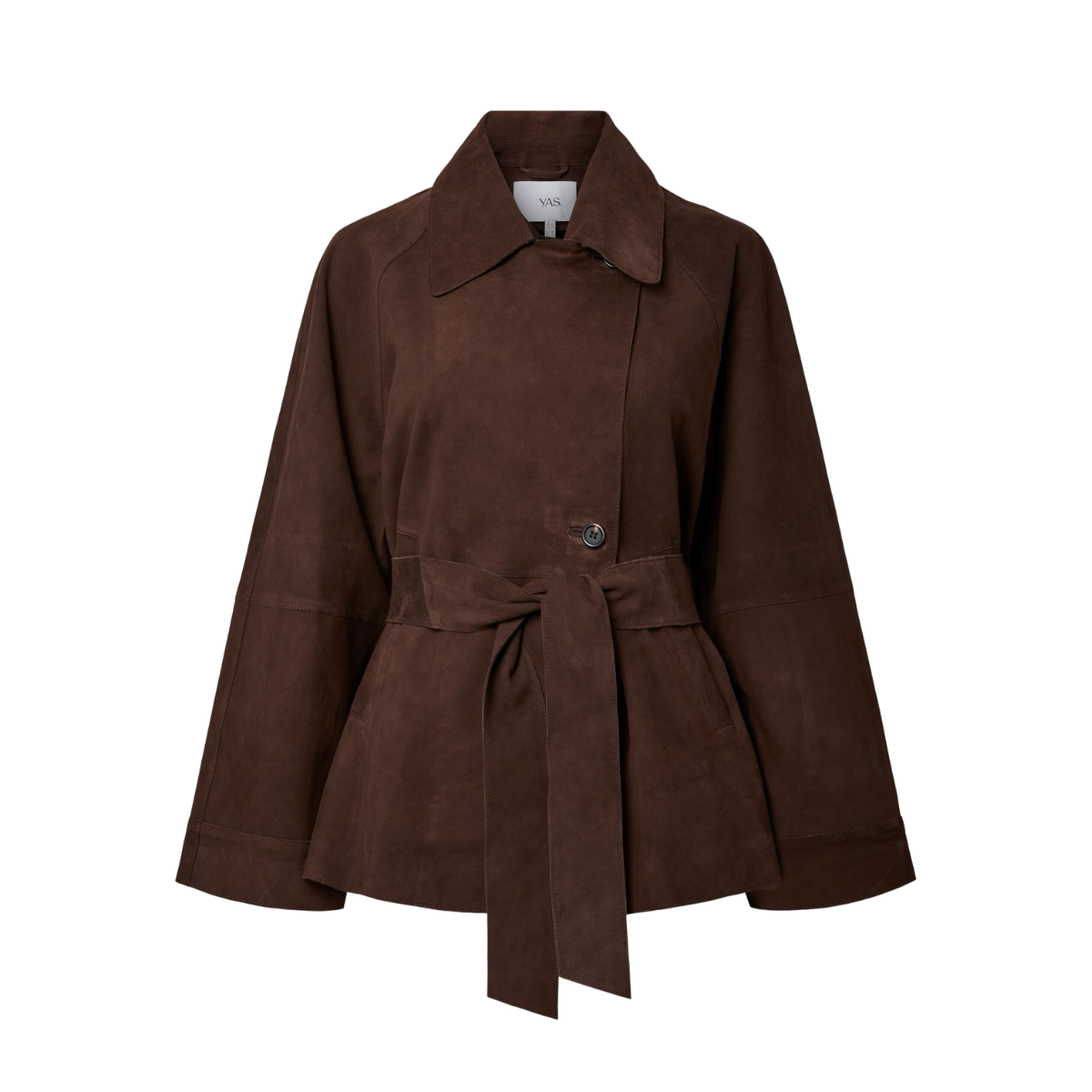 YASRuna Suede Kimono Jacket - Coffee Bean