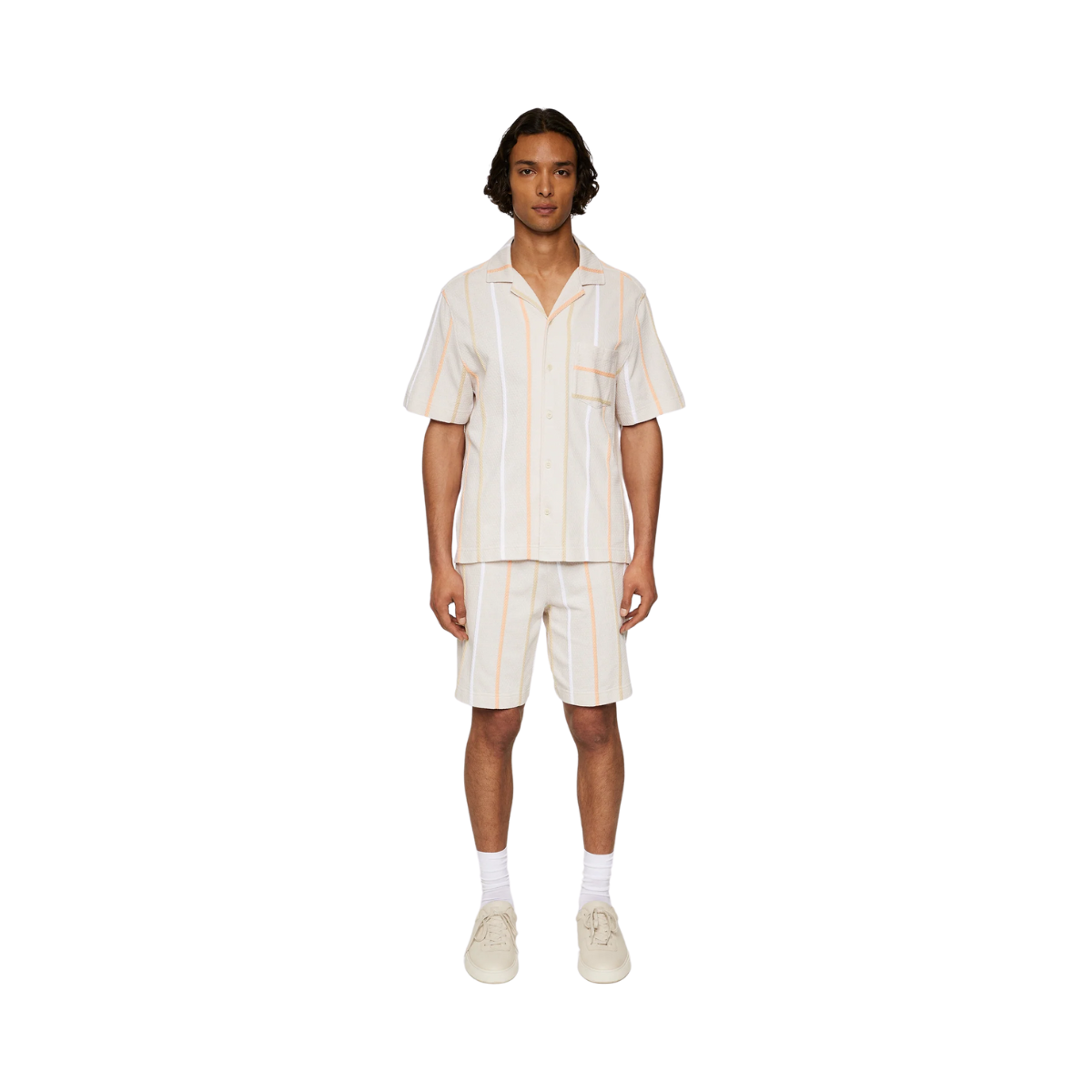 Theron Stripe Resort Shirt - Moonbeam