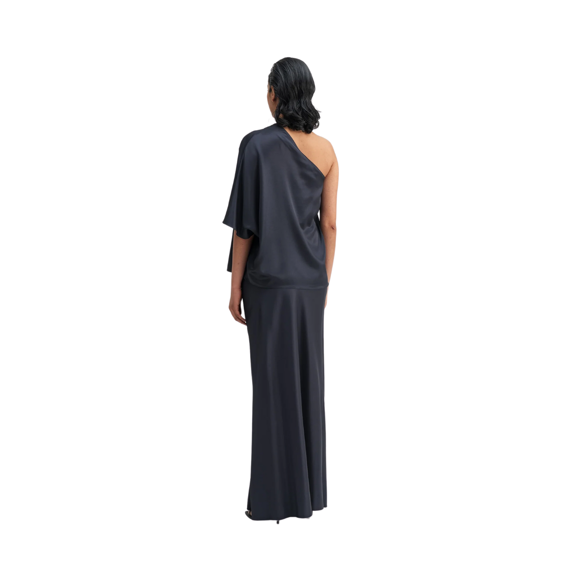 Ella satin blouse - Blue grey